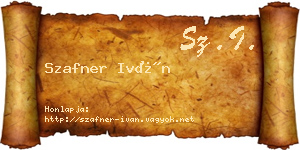 Szafner Iván névjegykártya